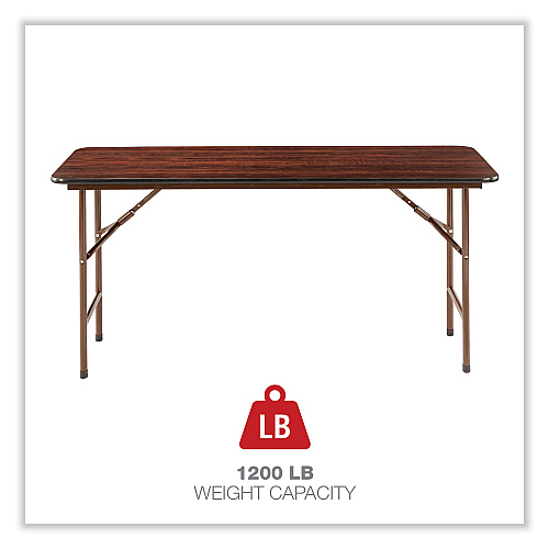 Alera Wood Folding Table, Rectangular, 59.88w x 17.75d x 29.13h, Mahogany (ALEFT726018MY)