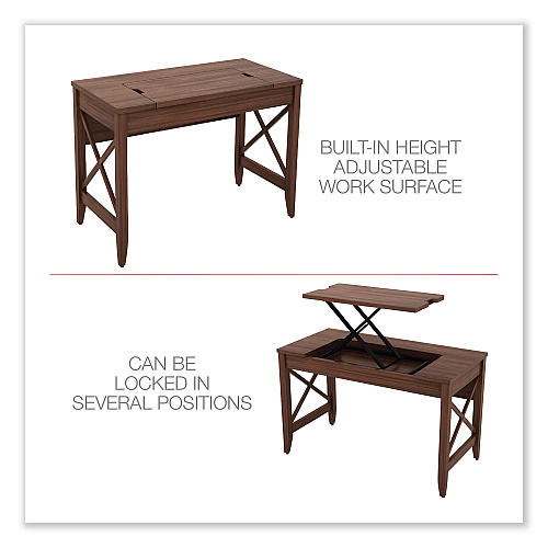 Alera Sit-to-Stand Table Desk, 47.25" x 23.63" x 29.5" to 43.75", Modern Walnut (ALELD4824WA)