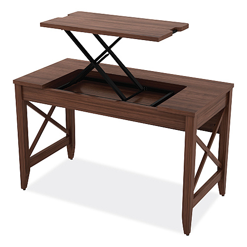 Alera Sit-to-Stand Table Desk, 47.25" x 23.63" x 29.5" to 43.75", Modern Walnut (ALELD4824WA)