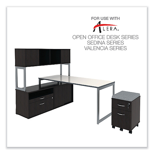 Alera Open Office Desk Series Low File Cabinet Credenza, 2-Drawer: Pencil/File,Legal/Letter,1 Shelf,Espresso,29.5x19.13x22.88 (ALELS583020ES)