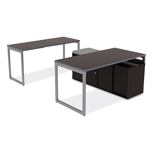 Alera Open Office Desk Series Low File Cabinet Credenza, 2-Drawer: Pencil/File,Legal/Letter,1 Shelf,Espresso,29.5x19.13x22.88 (ALELS583020ES)