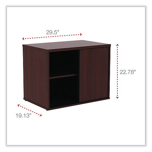 Alera Open Office Low Storage Cab Cred, 29.5w x 19.13d x 22.78h, Mahogany (ALELS593020MY)