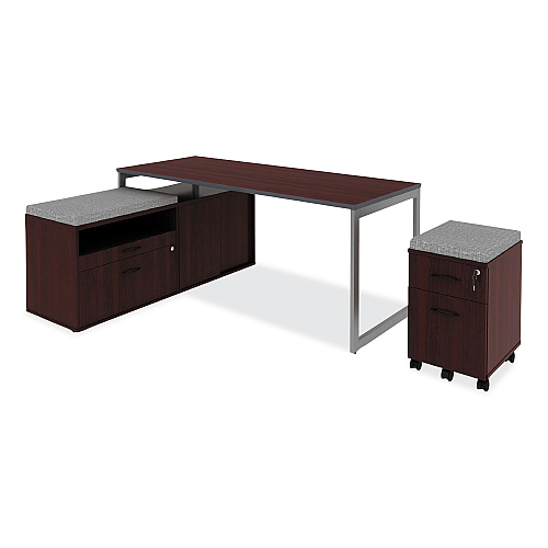 Alera Open Office Low Storage Cab Cred, 29.5w x 19.13d x 22.78h, Mahogany (ALELS593020MY)
