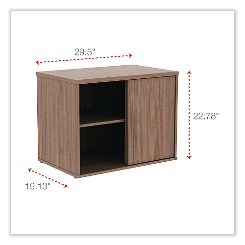 Alera Open Office Low Storage Cabinet Credenza, 29.5 x 19.13 x 22.78, Walnut (ALELS593020WA)