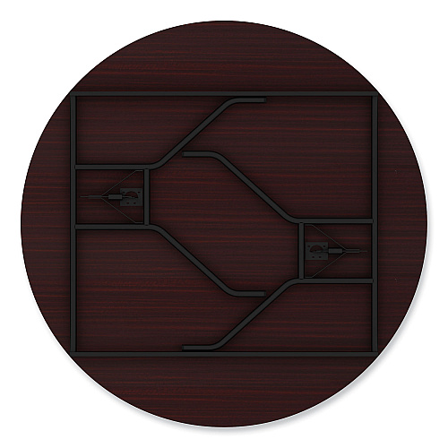 Alera Round Wood Folding Table, 59" Diameter x 29.13h, Mahogany (ALEFT7260DMY)