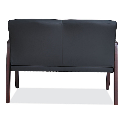 Alera Reception Lounge Series Wood Loveseat, 44.88w x 26.13d x 33h, Black/Mahogany (ALERL2219M)