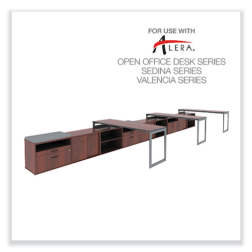 Alera Open Office Desk Series Low File Cabinet Credenza, 2-Drawer: Pencil/File, Legal/Letter, 1 Shelf,Cherry,29.5x19.13x22.88 (ALELS583020MC)