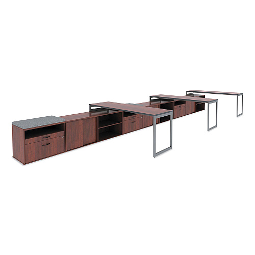 Alera Open Office Desk Series Low File Cabinet Credenza, 2-Drawer: Pencil/File, Legal/Letter, 1 Shelf,Cherry,29.5x19.13x22.88 (ALELS583020MC)