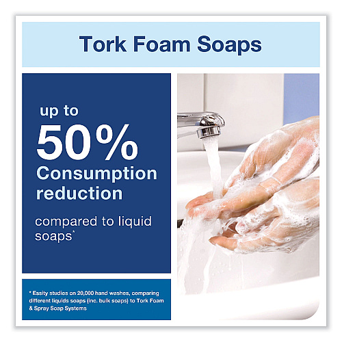 Tork Premium Extra Mild Foam Soap Refill, Sensitive Skin, Unscented, 1 L, 6/Carton (401701)
