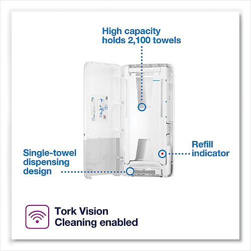 Tork&reg; PeakServe Continuous Hand Towel Dispenser, White, 1/Carton (552520)