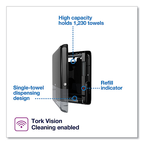 Tork&reg; PeakServe Continuous Hand Towel Dispenser, Black (552538)