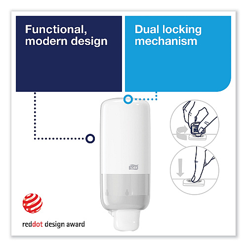 Tork Foam Skincare Manual Dispenser, 1 L Bottle; 33 oz Bottle, 4.45 x 4.13 x 11.26, White, 4/Carton (571501)
