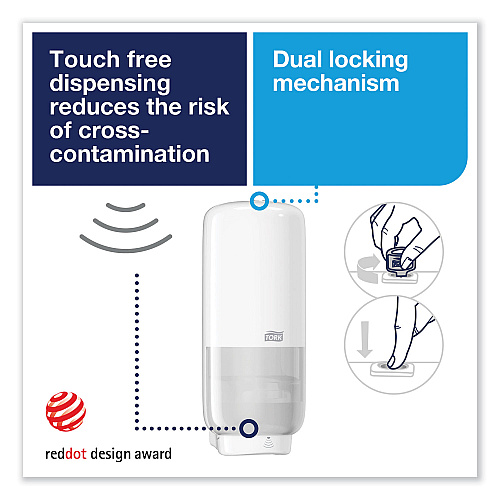 Tork Elevation Foam Skincare Auto Dispenser with Intuition Sensor, 1 L/33 oz, 4.45 x 5.12 x 10.94, White, 4/Carton (571600)