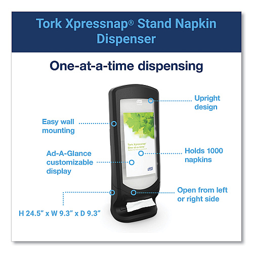 Tork&reg; Xpressnap Stand Napkin Dispenser, Black (6332000)