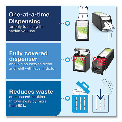 Tork&reg; Xpressnap Fit Napkin Dispenser, Tabletop, Black (7432000)