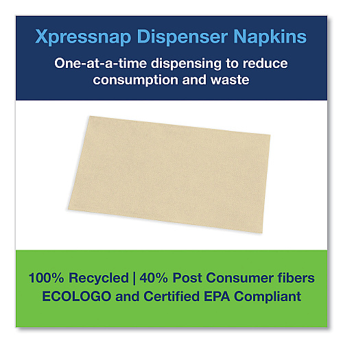 Tork&reg; Xpressnap Interfold Napkins, 1-Ply, Brown, 500 Napkin Pack, 12 Packs (DX906E)