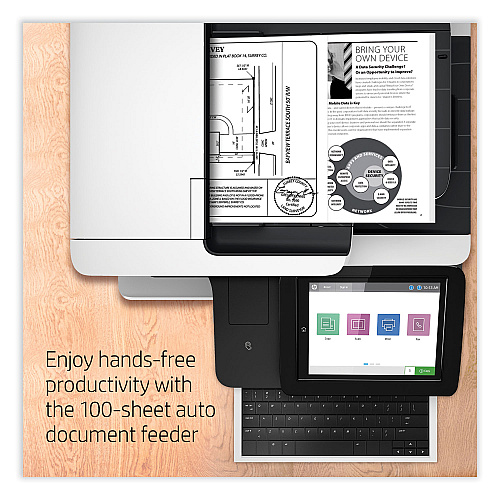 HP LaserJet Enterprise Flow MFP M528c Multifunction Laser Printer, Copy/Fax/Print/Scan (1PV66A)