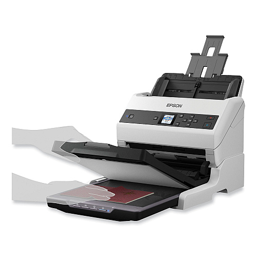 Epson DS-870 Color Workgroup Document Scanner, 600 dpi Optical Resolution, 100-Sheet Duplex Auto Document Feeder (B11B250201)