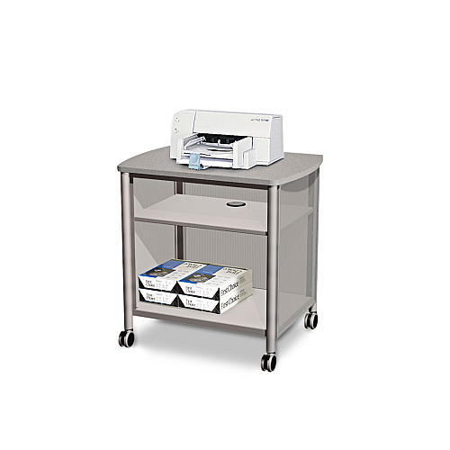 Safco Impromptu Deskside Machine Stand, Metal, 3 Shelves, 100 lb Capacity, 26.25" x 21" x 26.5", Gray (1857GR)