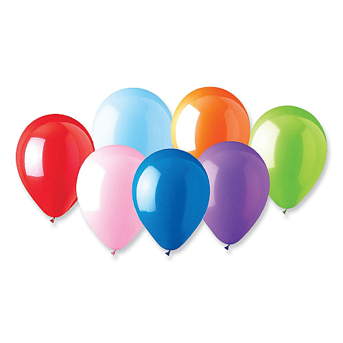 Tablemate Balloons, 12", Helium Quality Latex, Assorted Colors, 100/Pack, 20 Packs/Carton (916100)