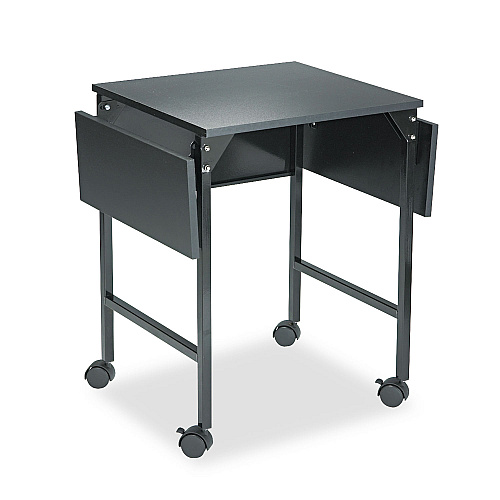 Safco Mobile Machine Stand with Drop Leaves, Metal, 1 Shelf, 20" to 36" x 18" x 26.75", Black (1876BL)