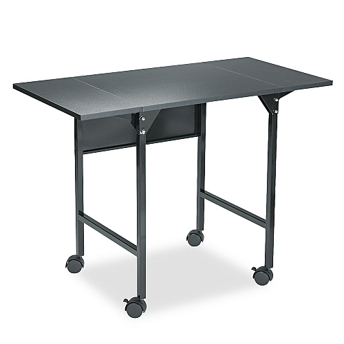 Safco Mobile Machine Stand with Drop Leaves, Metal, 1 Shelf, 20" to 36" x 18" x 26.75", Black (1876BL)