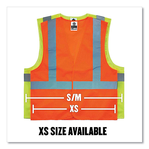 ergodyne GloWear 8205HL Class 2 Super Economy Mesh Vest, Polyester, Lime, X-Small (20971)