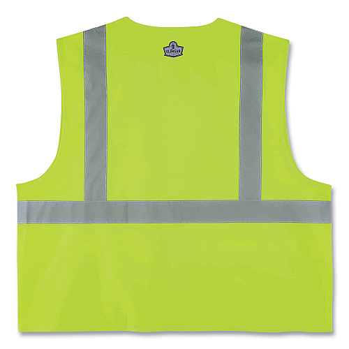 ergodyne GloWear 8225Z Class 2 Standard Solid Vest, Polyester, Lime, Large/X-Large (21165)