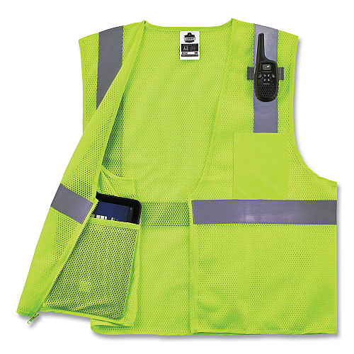 ergodyne GloWear 8210Z Class 2 Economy Mesh Vest, Polyester, Lime, Small/Medium (21053)
