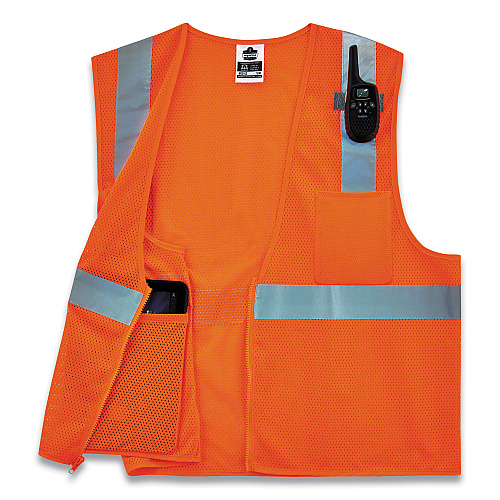 ergodyne GloWear 8210Z Class 2 Economy Mesh Vest, Polyester, Orange, 2X-Large/3X-Large (21047)