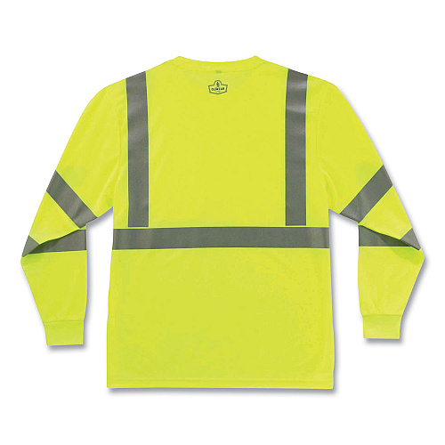 ergodyne GloWear 8391 Class 3 Hi-Vis Long Sleeve Shirt, Polyester, Lime, 2X-Large (21706)
