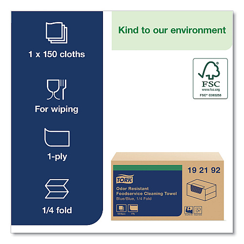 Tork Odor Resistant Foodservice Cloth Blue (192192)