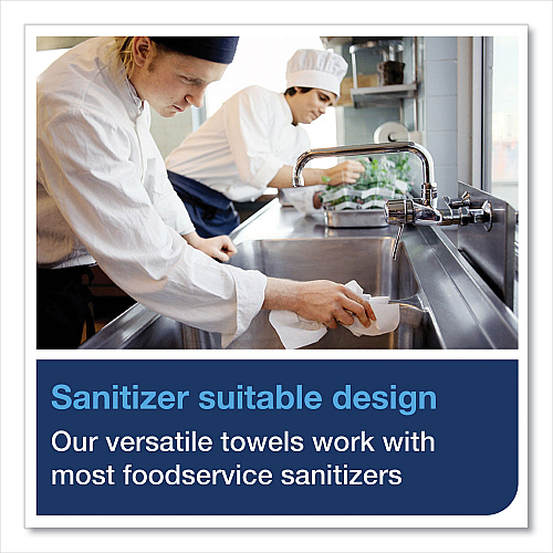 Tork&reg; Small Pack Foodservice Cloth, 1-Ply, White, 50 Cloths, 4 Packs (192291)