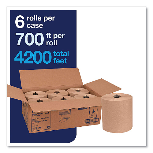 Tork&reg; Advanced Hardwound Roll Paper Towels, Brown, 700-ft., 6 Rolls (290088)