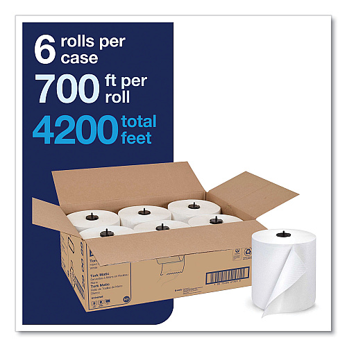 Tork&reg; Advanced Hardwound Roll Paper Towels, White, 700-ft., 6 Rolls (290089)