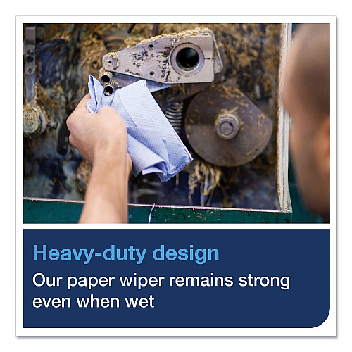 Tork&reg; Heavy-Duty Paper Wiper, Blue, 800-ft., 1 Roll (450304)