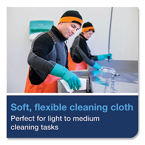 Tork Industrial Cleaning Cloths, 1-Ply, 16.34 x 14, Gray, 120 Wipes/Pack, 4 Packs/Carton (520681)
