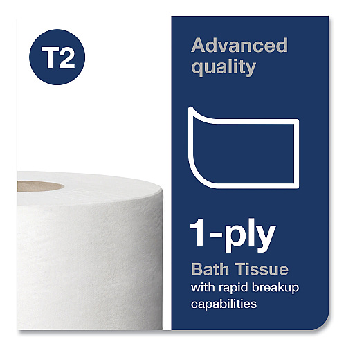 Tork&reg; Advanced Mini Jumbo Toilet Paper, 1-Ply, 1200-ft., 12 Rolls (12013903)