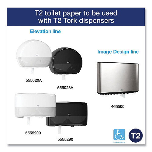 Tork&reg; Jumbo Jr. Toilet Paper, 2-Ply, White, 751-ft., 12 Rolls (12024402)