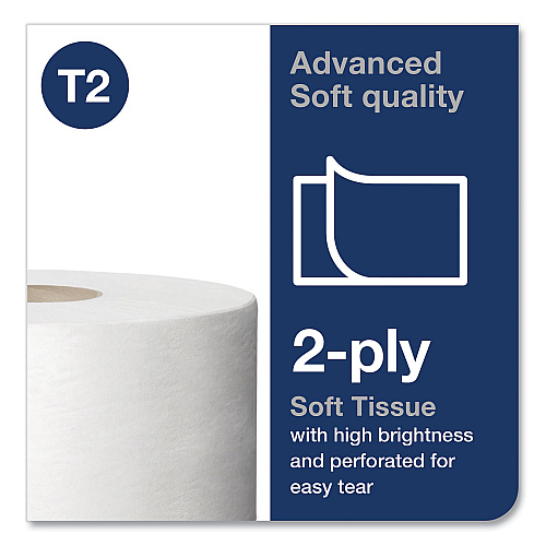 Tork&reg; Jumbo Jr. Toilet Paper, 2-Ply, White, 751-ft., 12 Rolls (12024402)