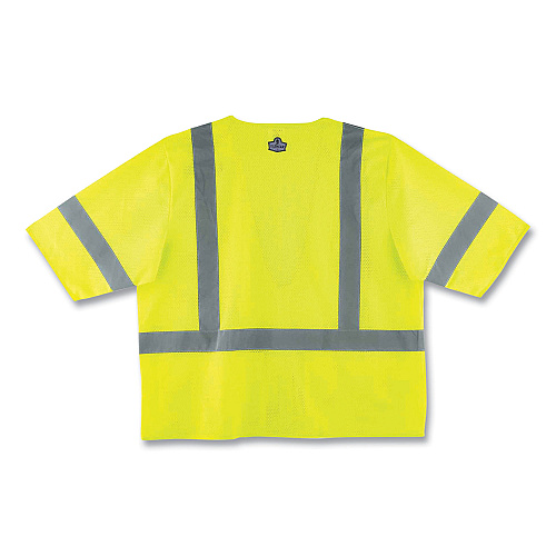 ergodyne GloWear 8320Z Class 3 Standard Zipper Vest, Polyester, 4X-Large/5X-Large, Lime (22129)