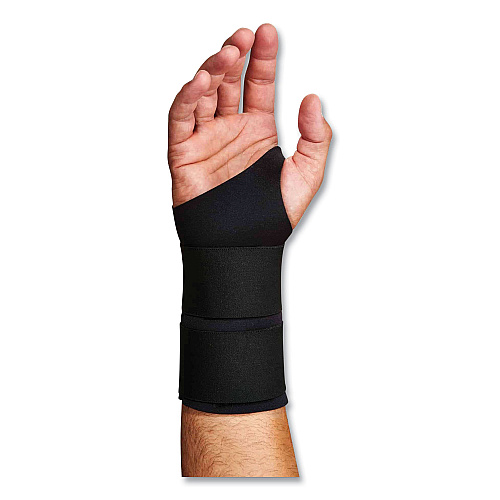 ergodyne ProFlex 675 Ambidextrous Double Strap Wrist Support, Medium, Fits Left/Right Hand, Black (16623)