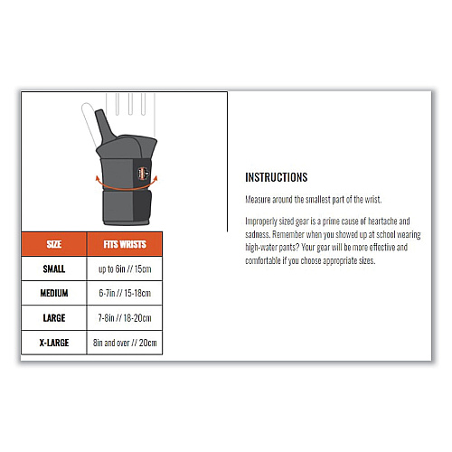 ergodyne ProFlex 670 Ambidextrous Single Strap Wrist Support, Large, Fits Left/Right Hand, Black (16614)
