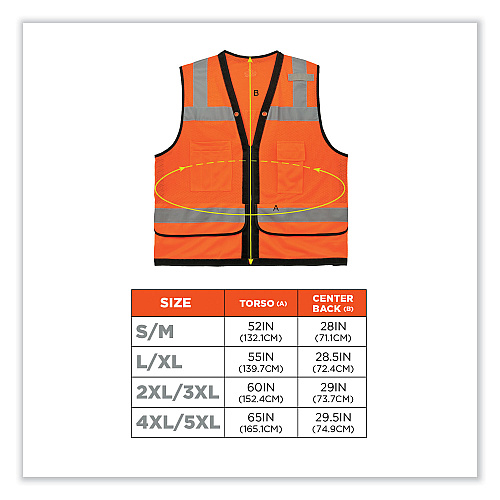ergodyne GloWear 8253HDZ Class 2 Heavy-Duty Mesh Surveyors Vest, Polyester, 2X-Large/3X-Large, Orange (23317)