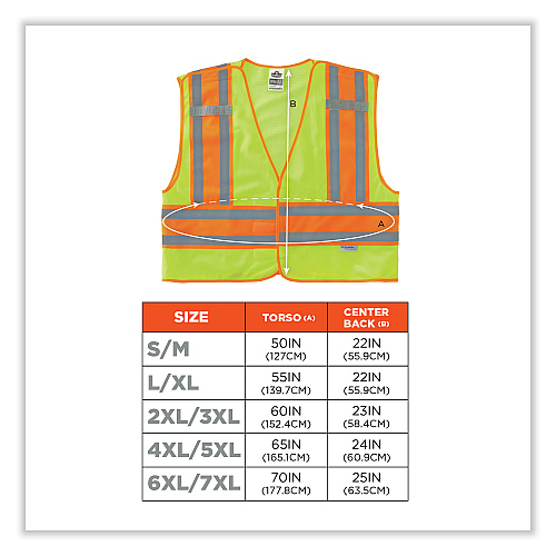 ergodyne GloWear 8245PSV Class 2 Public Safety Vest, Polyester, 2X-Large/3X-Large, Lime (23397)