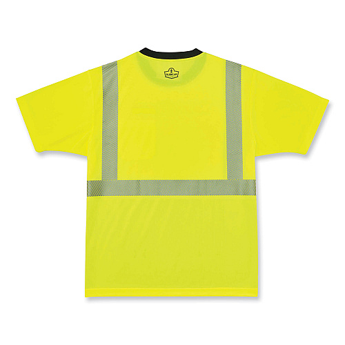 ergodyne GloWear 8280BK Class 2 Performance T-Shirt with Black Bottom, Polyester, 4X-Large, Lime (22538)