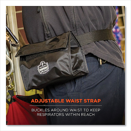 ergodyne Arsenal 5180 Half Mask Respirator Waist Pack, 8.5 x 3.5 x 6.5, Black (13180)