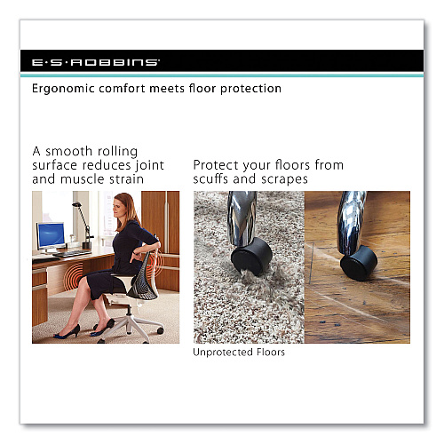 ES Robbins EverLife Chair Mat for Extra High Pile Carpet with Lip, 46 x 60, Clear (124381)