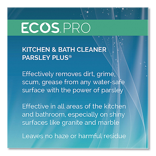 ECOS PRO Parsley Plus All-Purpose Kitchen & Bathroom Cleaner, Herbal Scent, 1 gal Bottle (PL974604)
