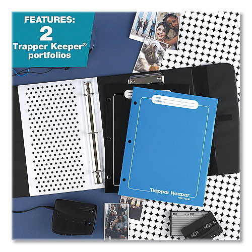 Mead Trapper Keeper 3-Ring Pocket Binder, 1" Capacity, 11.25 x 12.19, Shapes (260038CQ1ECM)